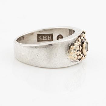 Sven-Erik Högberg, ring, sterling silver with faceted peridot, Gothenburg 1983.