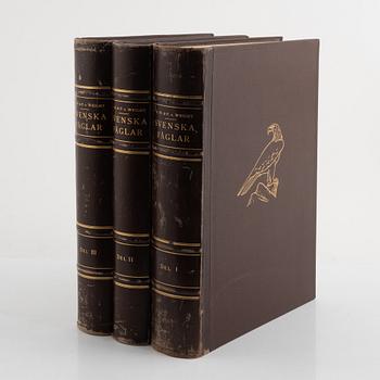 Bröderna von Wright, bokverk, 3 vol "Svenska fåglar", 2:a upplagen.  A. Börtzells tryckeri AB, Stockholm, 1927-1929.