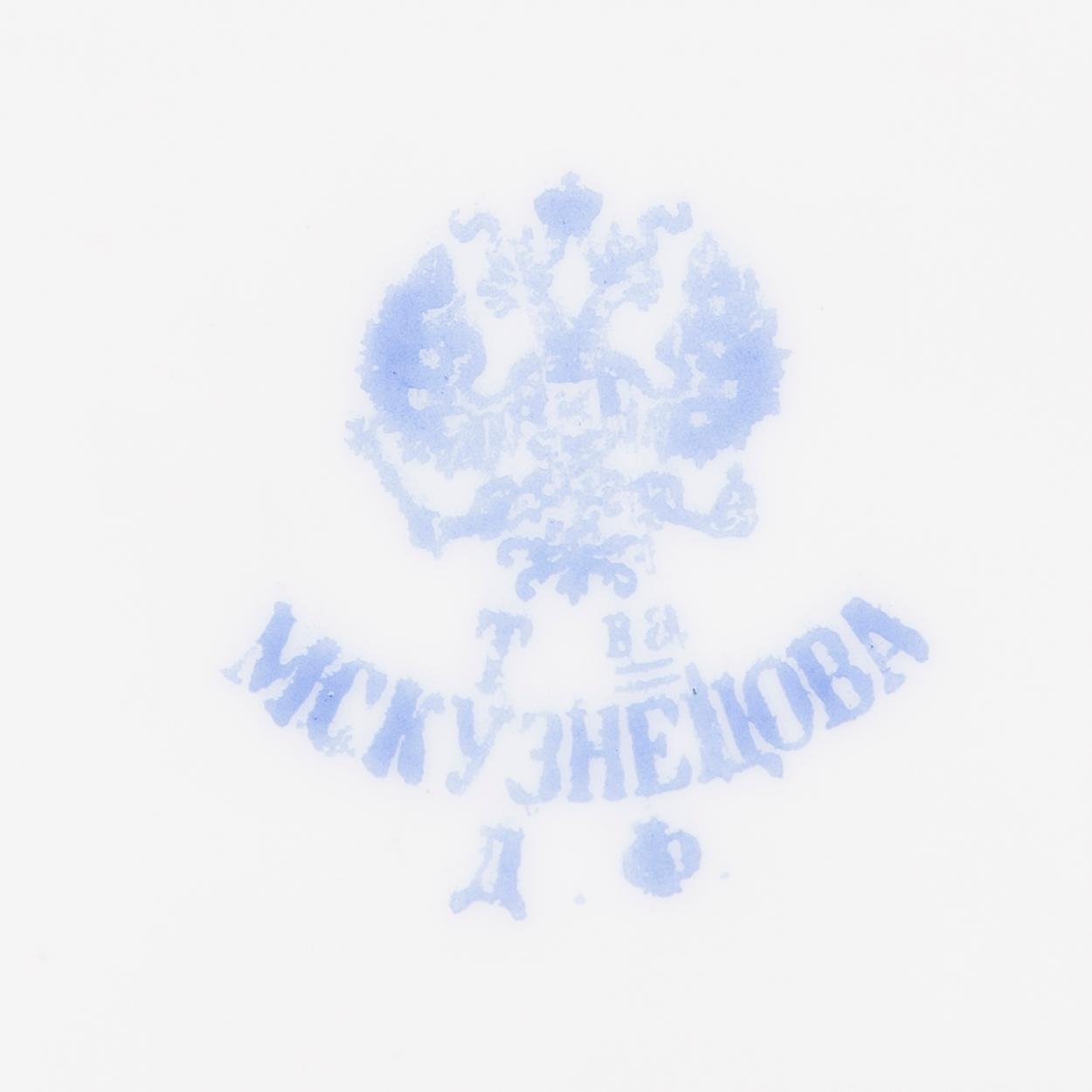 KAFFESERVIS 6 DELAR, porslin, "tête-à-tête", Kuznetsov Dulevo fabriken 1891-1917.