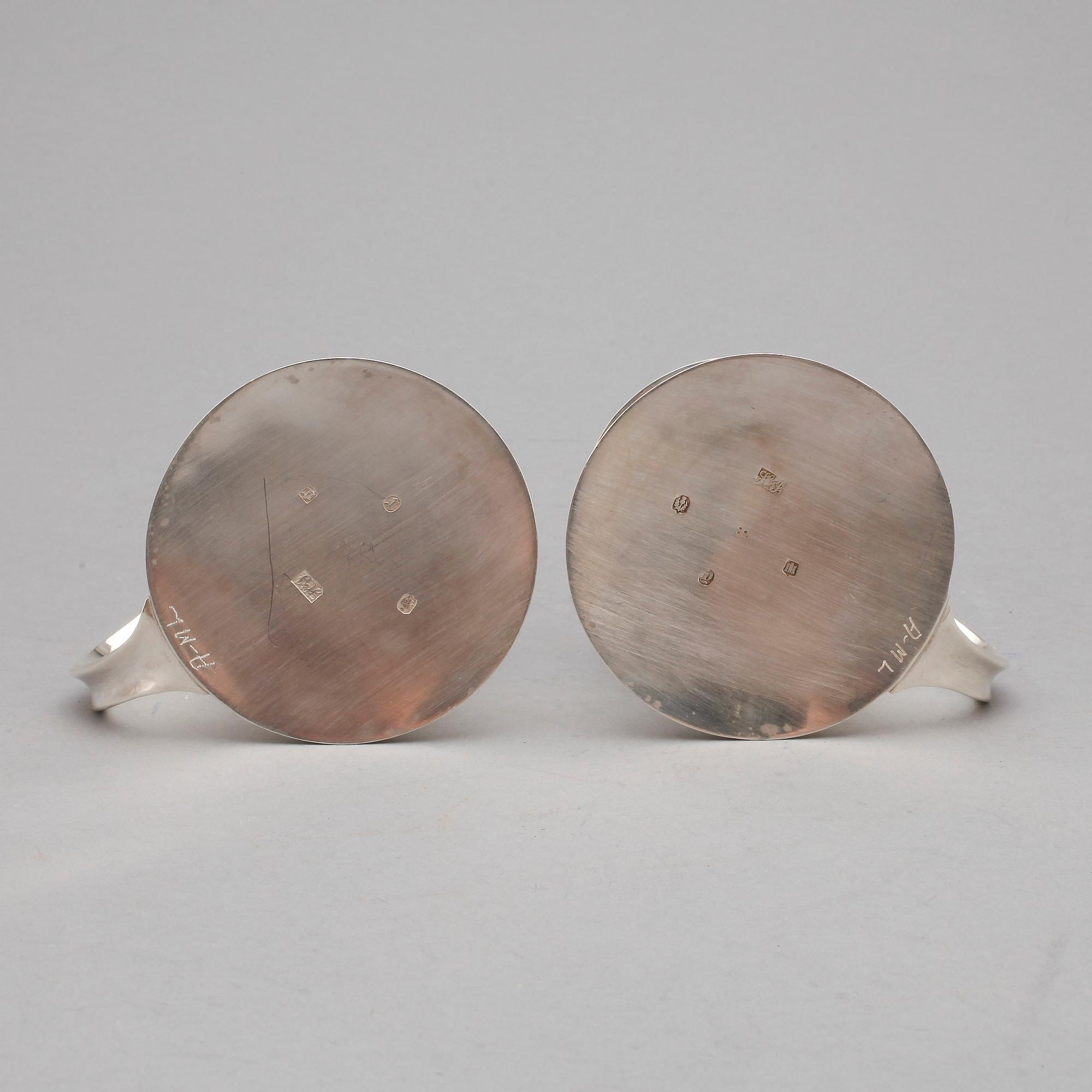 NATTLJUSSTAKAR, silver, okänd mästare, 1900-tal. Totalvikt ca 447 g.