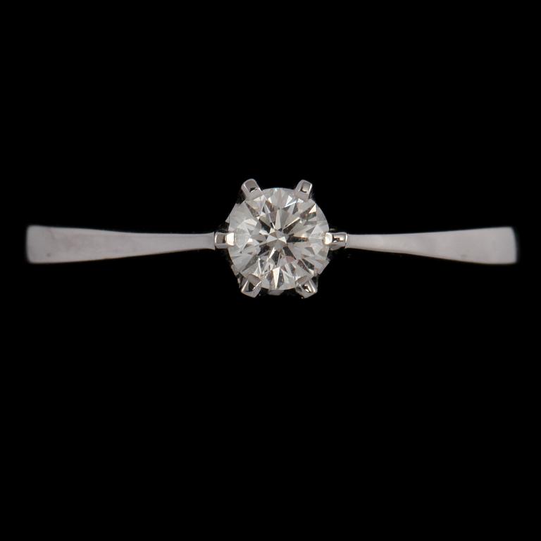 RING, 18k vitguld med briljantslipad diamant, 0.25 ct, Iduna, Varberg. Vikt 3 g.