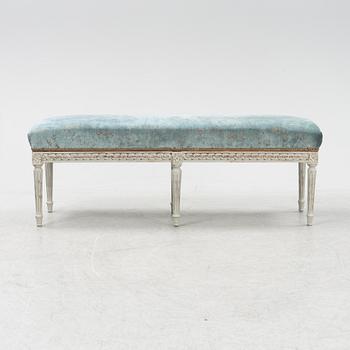 A Gustavian style bench, 20th century.