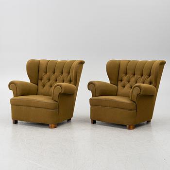Armchairs, a pair, Swedish Modern, 1940s.