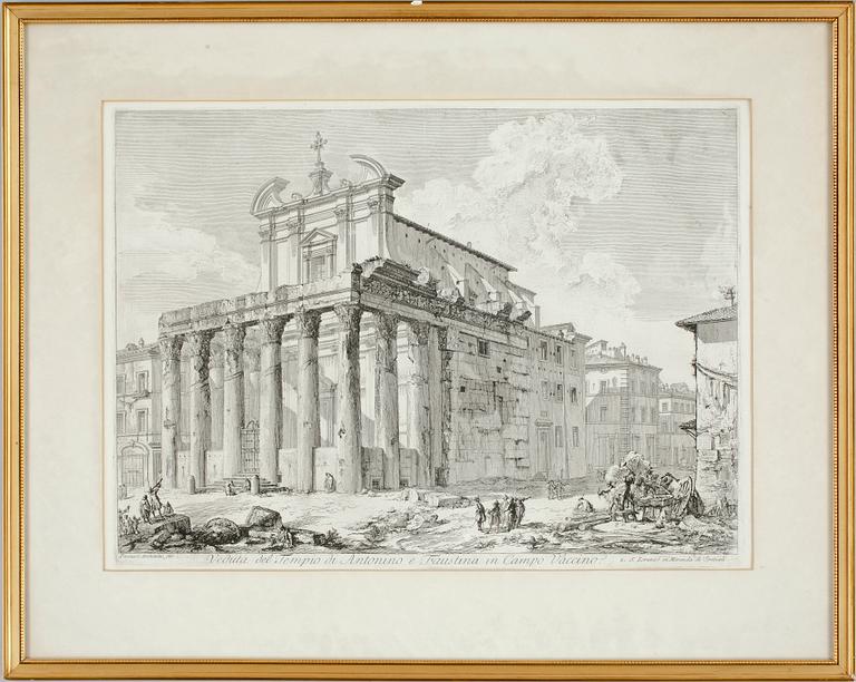 GIOVANNI BATTISTA PIRANESI, hans skola/efter, etsning, 1700/1800-tal.