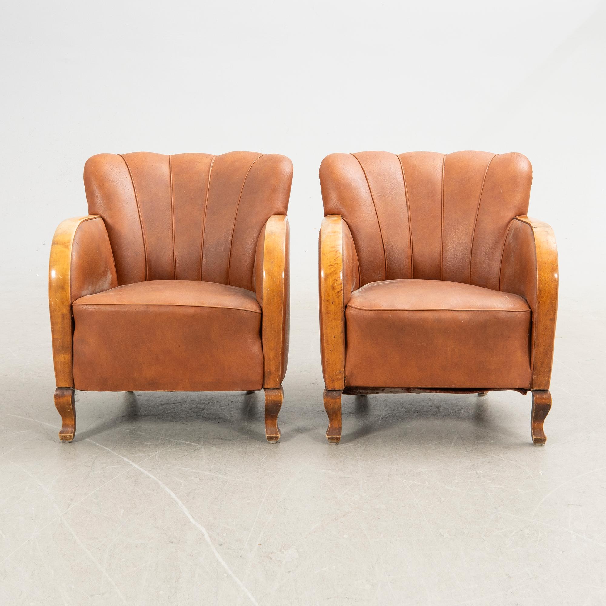 Armchairs, a pair, Swedish modern, 1930s/40s.