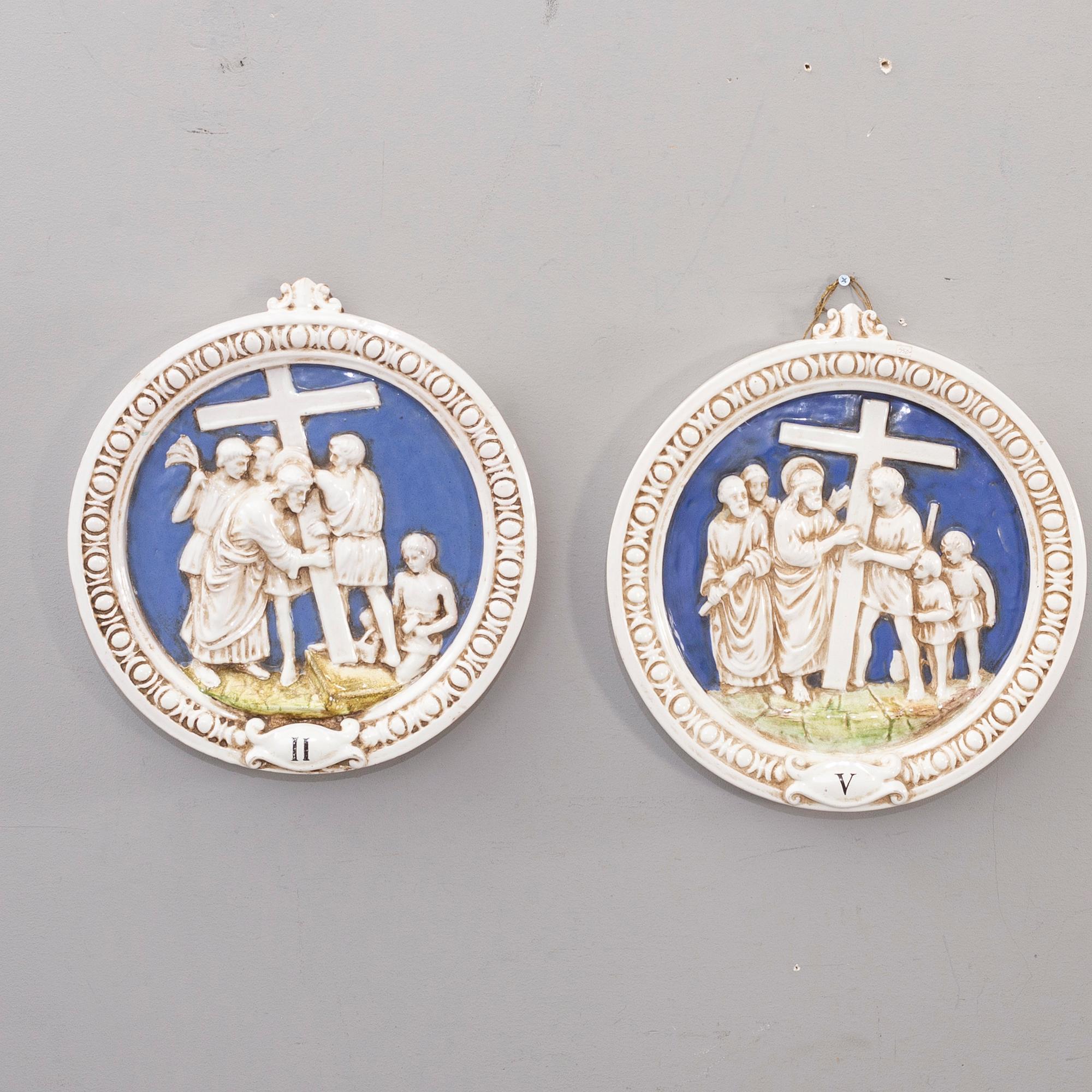 Väggreliefer 2 st Zaccagnini, Florens Italien 1900-talets mitt.