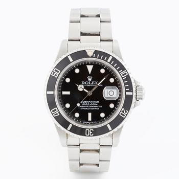 Rolex, Submariner, wristwatch, 40 mm.