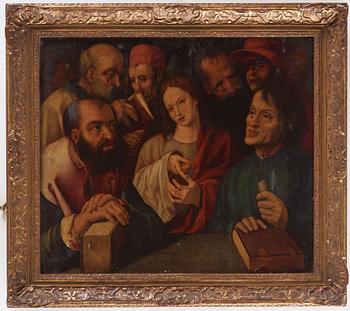 Flemish artist 16/17th Century. Christ Preaching in the Temple.