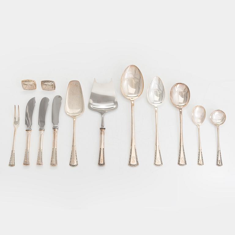 A 152-piece Tillander silver cutlery set, 'Käpy' (Cone), Helsinki 1971-1980. Design: Vilho Ellenberg, 1920s.