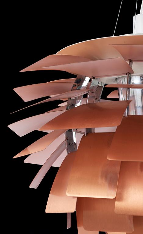 TAKLAMPA, "PH-Kotte", Poul Henningsen för Louis Poulsen, fomgiven 1957. Höjd ca 110 cm, inkl upphängning.