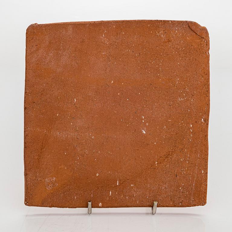 Kyllikki Salmenhaara, reliefi, rödlera, avtryck av konstnärens hand, osignerad.