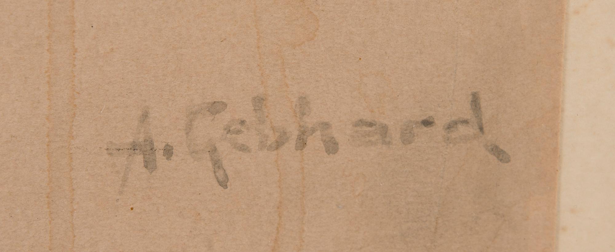 ALBERT GEBHARD, blandteknik, dubbelsignerad.