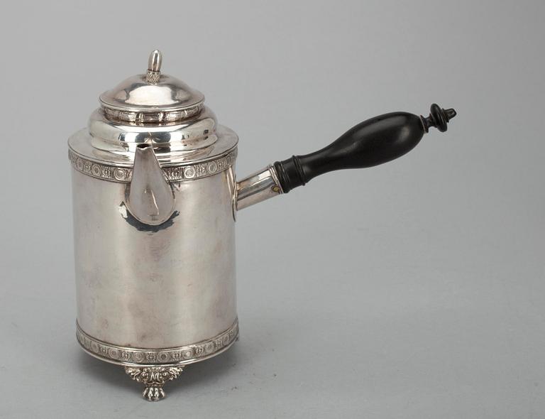 KAHVIKANNU, hopeaa, Lars Barvander, Tukholma 1779. Paino noin 448 g.