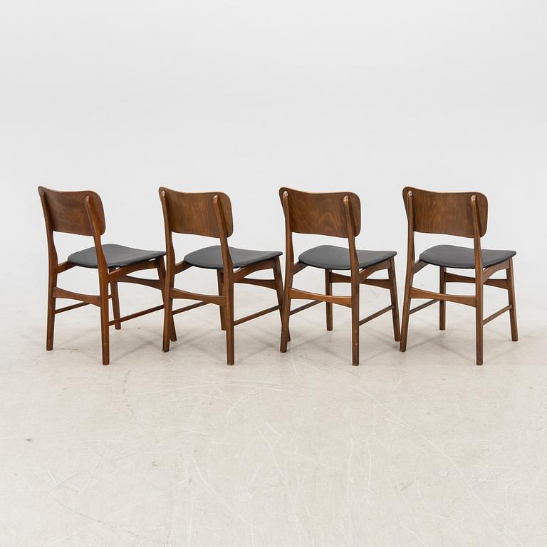 A set of four chairs possibly Ib Kofod Larsen, Denmark, the second half of the 20th century.