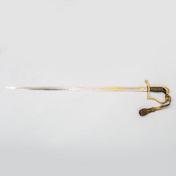 A Swedish infantry officers sword 1899 pattern with scabbard.