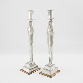 Edvin Öhrström, a pair of, "Egyptian" candlesticks, for Svenskt Tenn, Stockholm 2018.