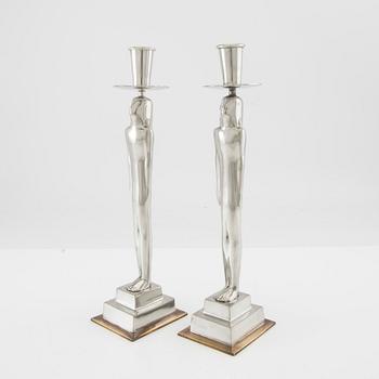 Edvin Öhrström, candlesticks, a pair, "Egyptian" for the firm Svenskt Tenn, Stockholm 2018.