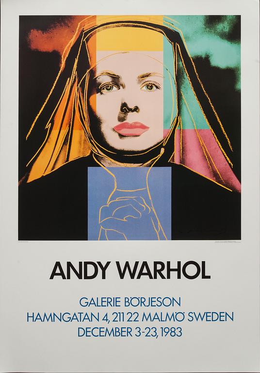ANDY WARHOL, efter, affischer, 3 st, Galerie Börjeson 1983.