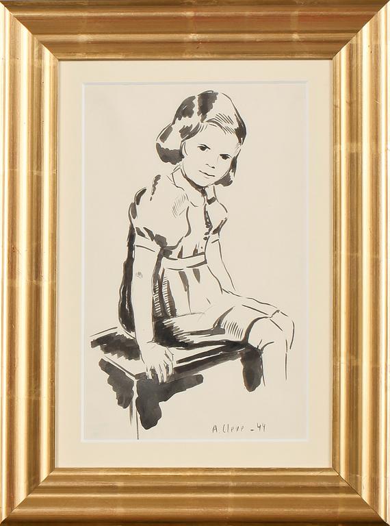 AGNES CLEVE, akvarell, signerad och daterad -44.