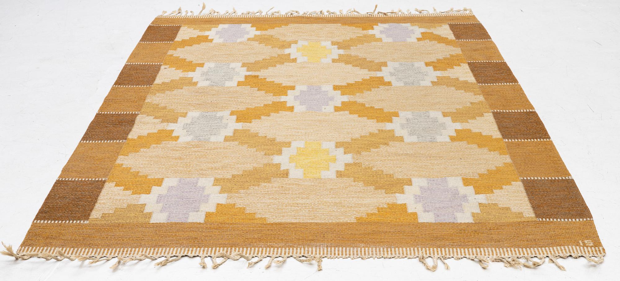 Ingegerd Silow, a flat weave rug, 200 x 138 cm.