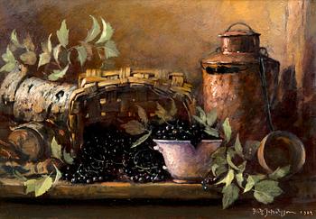 106. Fritz Jakobsson, STILL LIFE WITH BLACK CURRANTS.