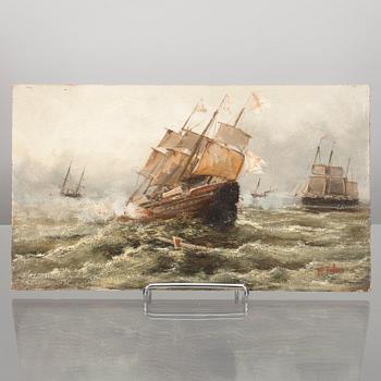 H. FABRE, olja på pannå, signerad.