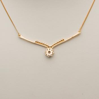 HALSSMYCKE, briljantslipade diamanter, 14K guld.