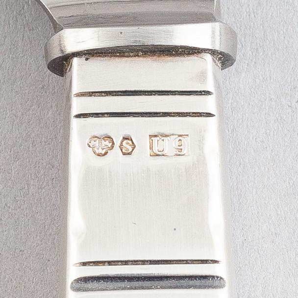 Jacob Ängman, a 90-piece silver flatware set, "Rosenholm", GAB, Eskilstuna & Stockholm, Sweden, 1947-1980.