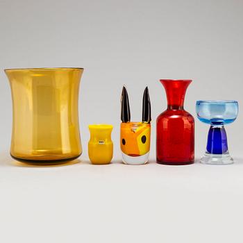 ERIK HÖGLUND, parti glas, 17 delar, Boda, Strömbergshyttan mm.