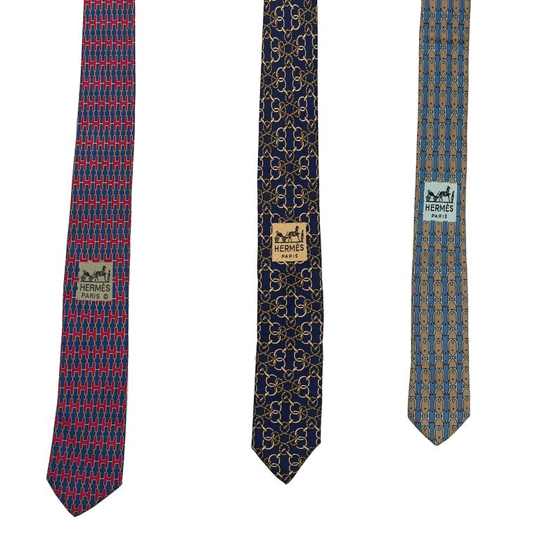 HERMÈS, three silk ties.