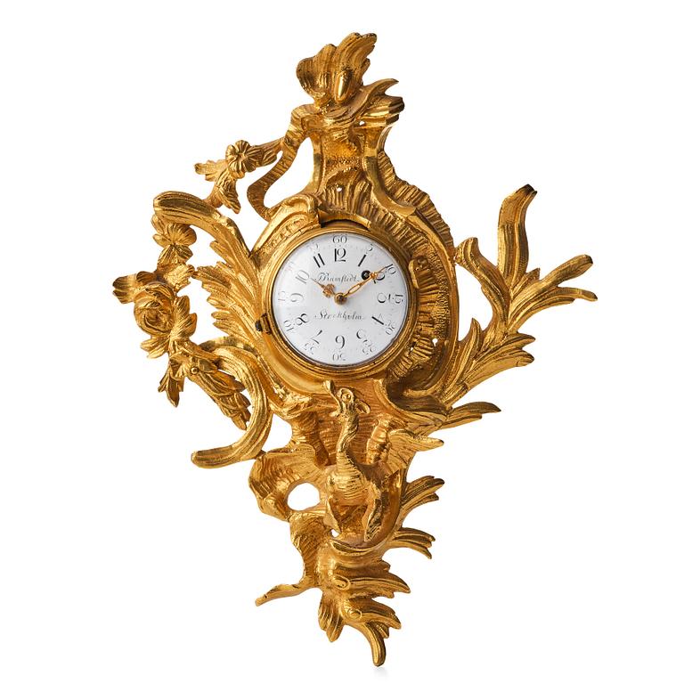 Miniatyrväggpendyl, av Petter Ramstedt (verksam i Stockholm ca 1782-1801), Rokoko.