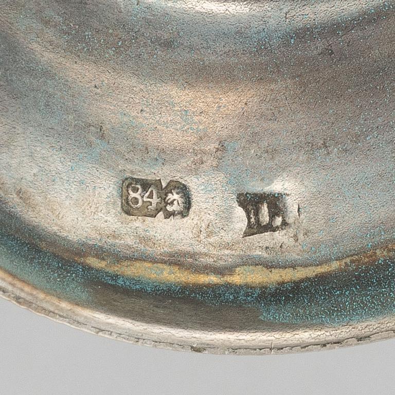 A Russian silver beaker and cup, second half of the 19th Century.