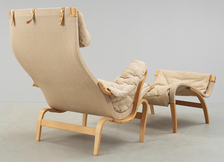 FÅTÖLJ med FOTPALL, "Pernilla", Bruno Mathsson, Dux.