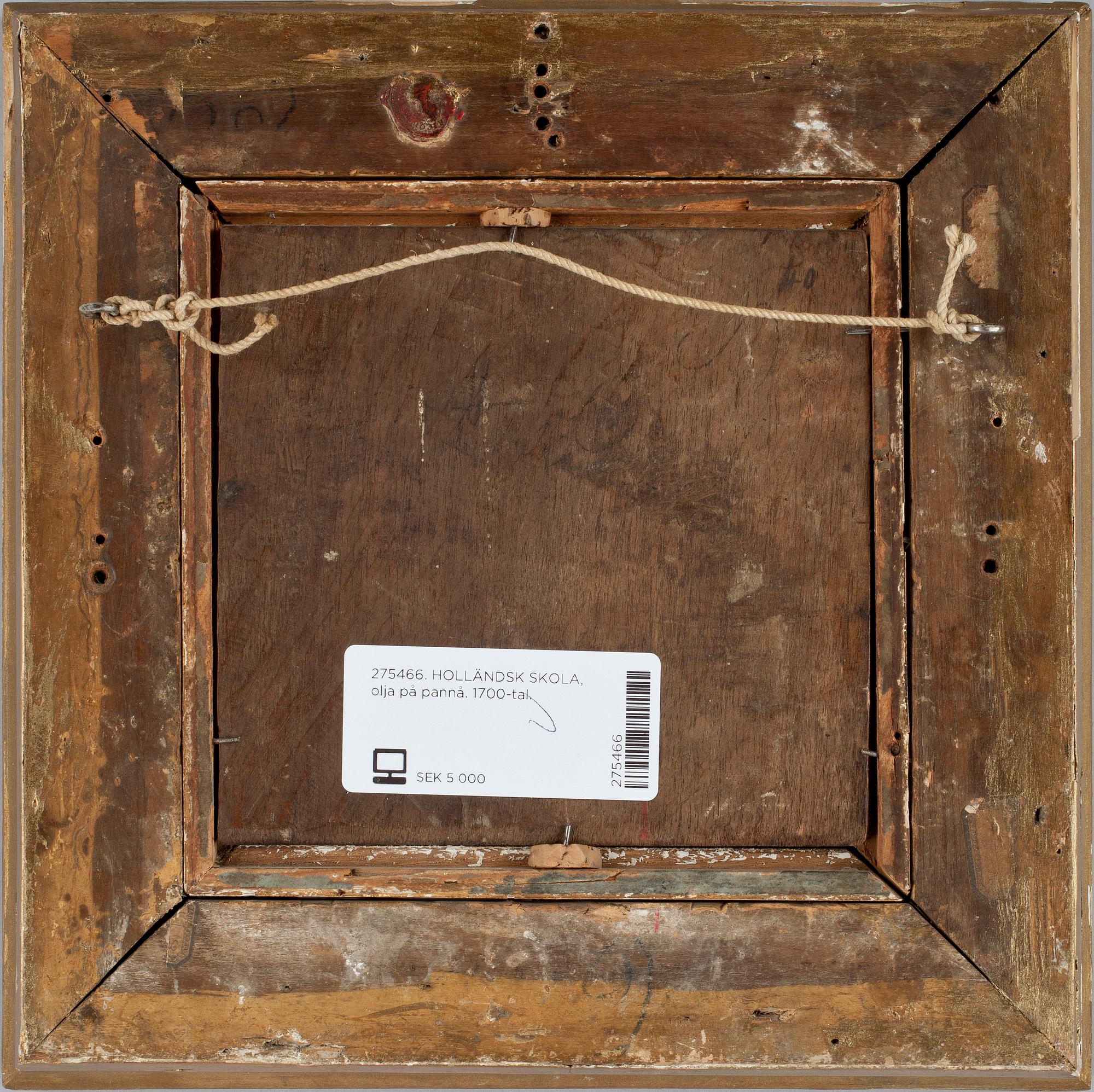 HOLLÄNDSK SKOLA, olja på pannå. 1700-tal.