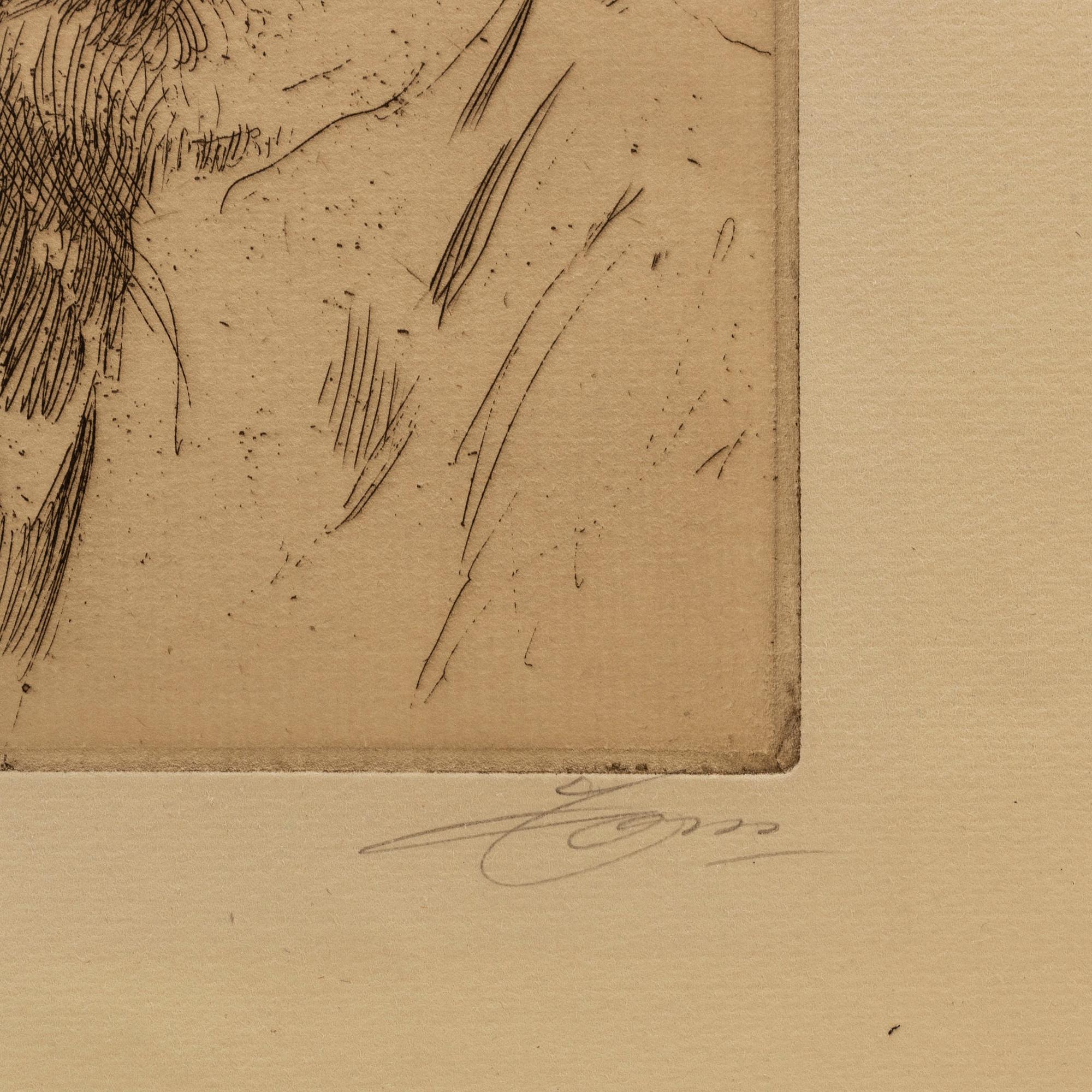 ANDERS ZORN, etching, 1912, III state of III, signed in pencil.