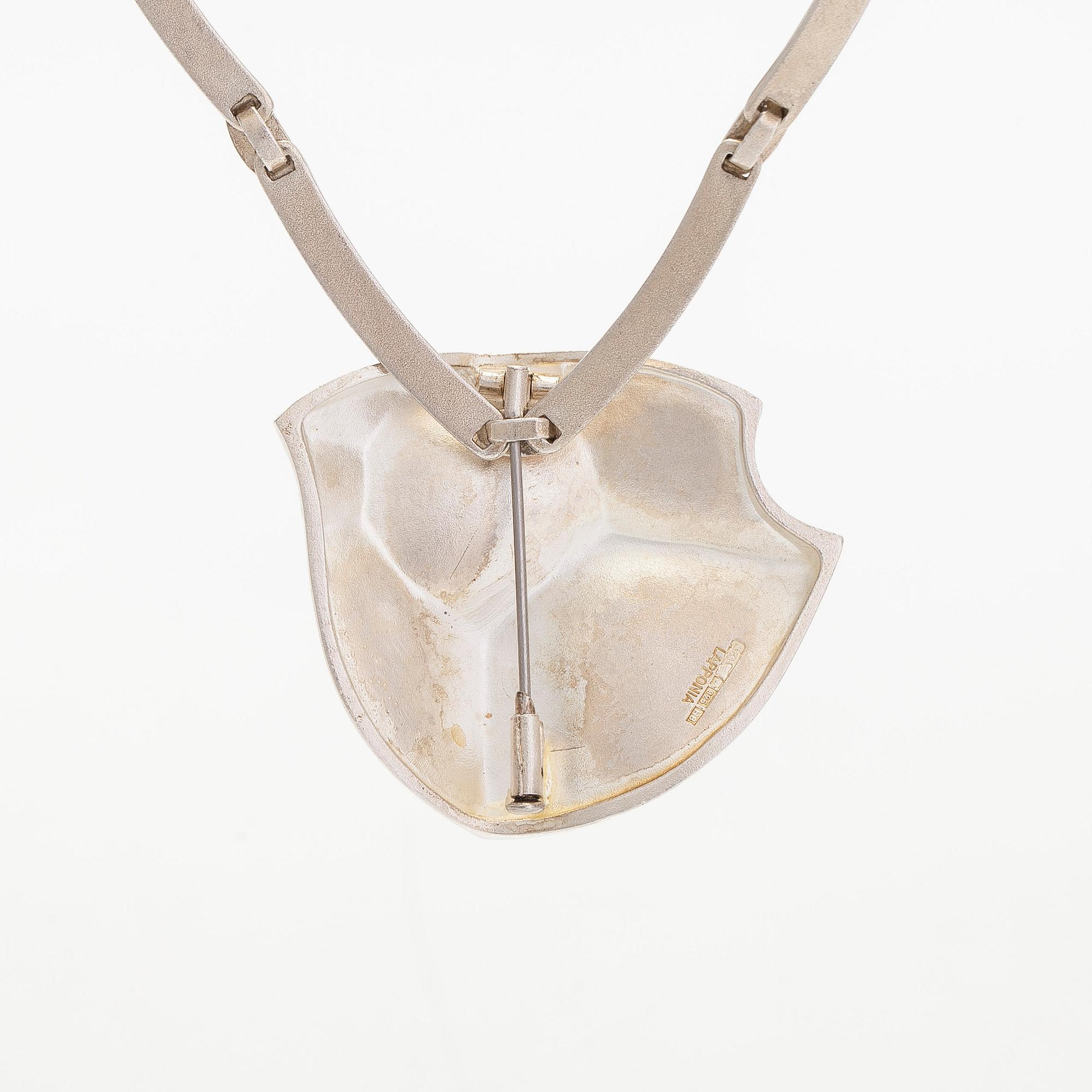 Björn Weckström, collier/brosch, "Labyrinth" sterlingsliver, Lapponia 1985.