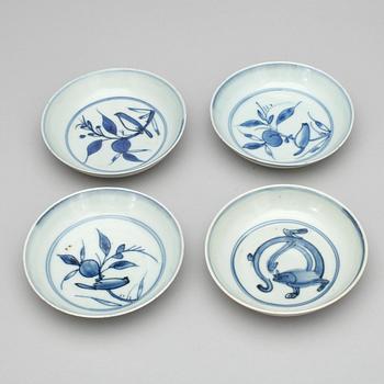 PARTI KINAPORSLIN, 8 delar, bla Ming, Kina.