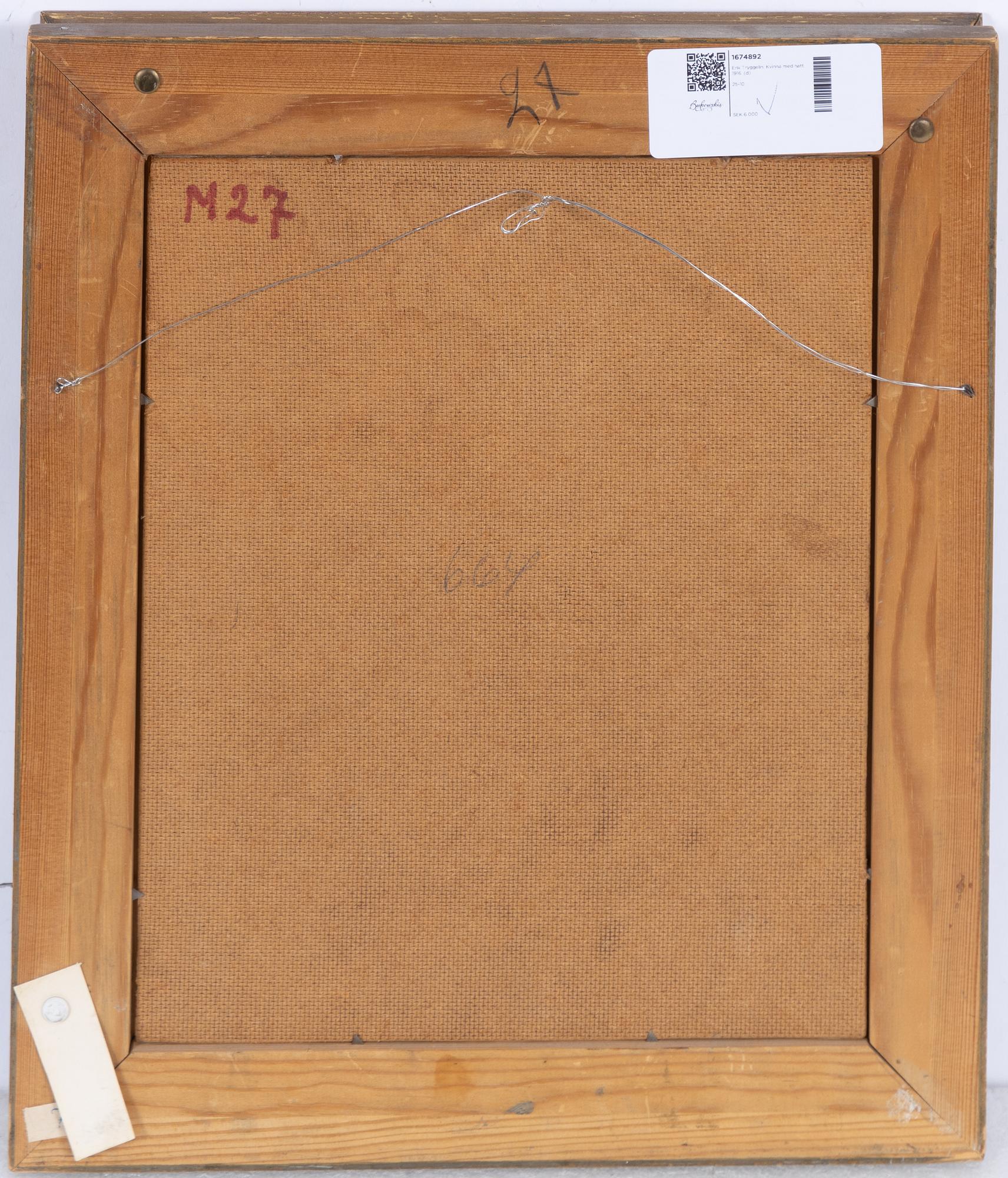 Erik Tryggelin, Portrait of a Woman with a Hat, 1916.