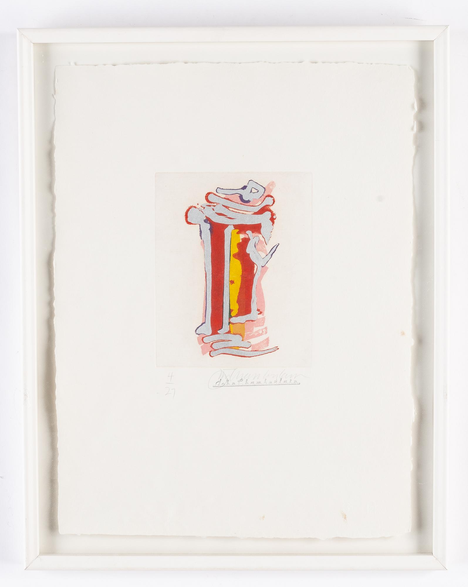 John Chamberlain, färgetsning & serigrafi, 3 st, signerade 4/27.