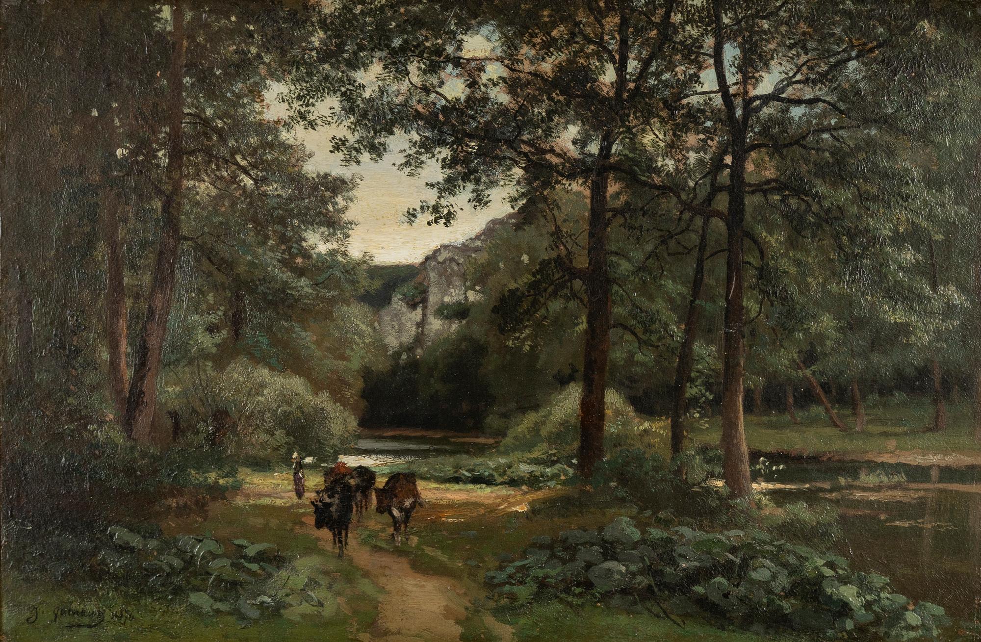 Joseph Quinaux, olja på pannå, signerad.