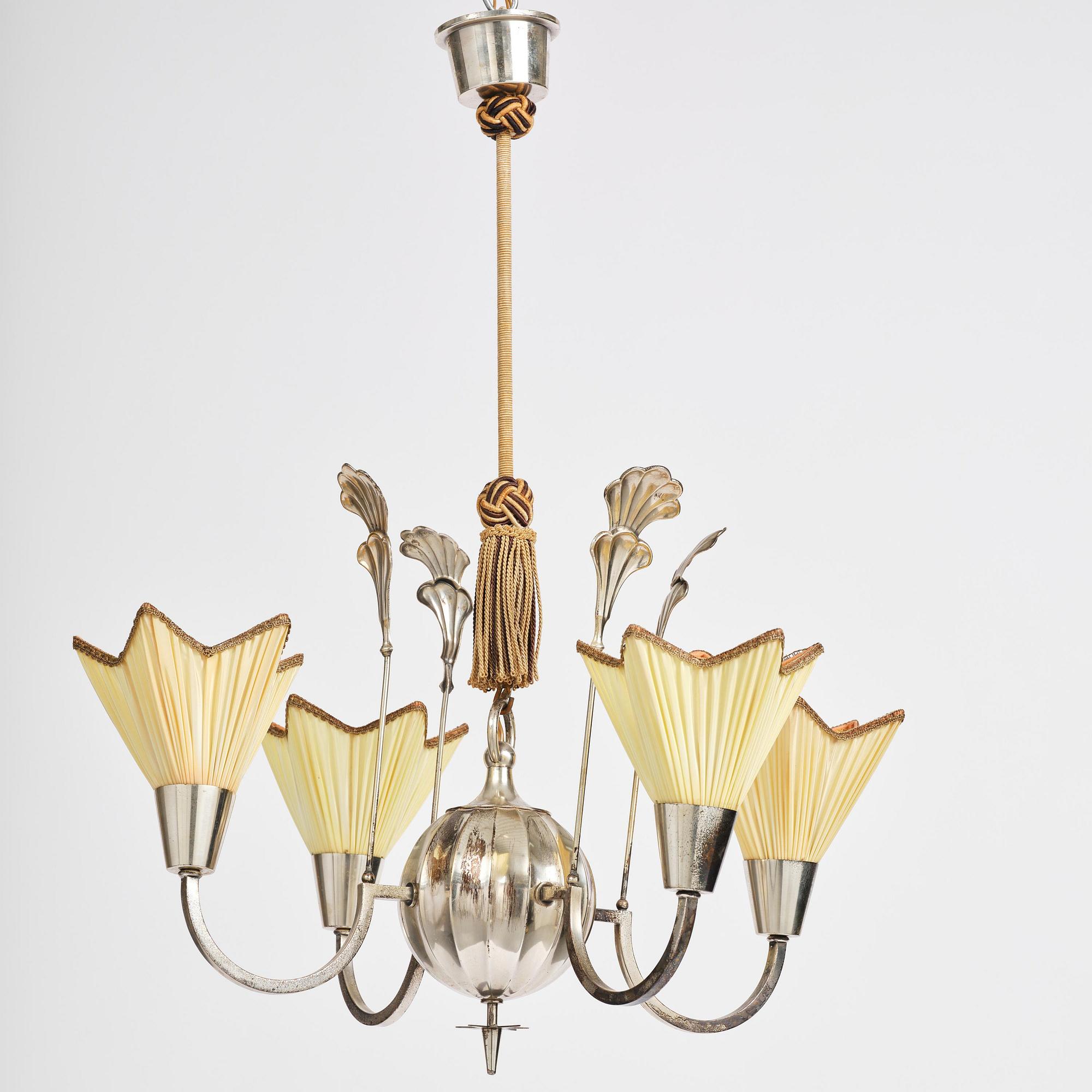 Elis Bergh, a Swedish Grace ceiling lamp, C.G. Hallberg, Stockholm, 1920s.