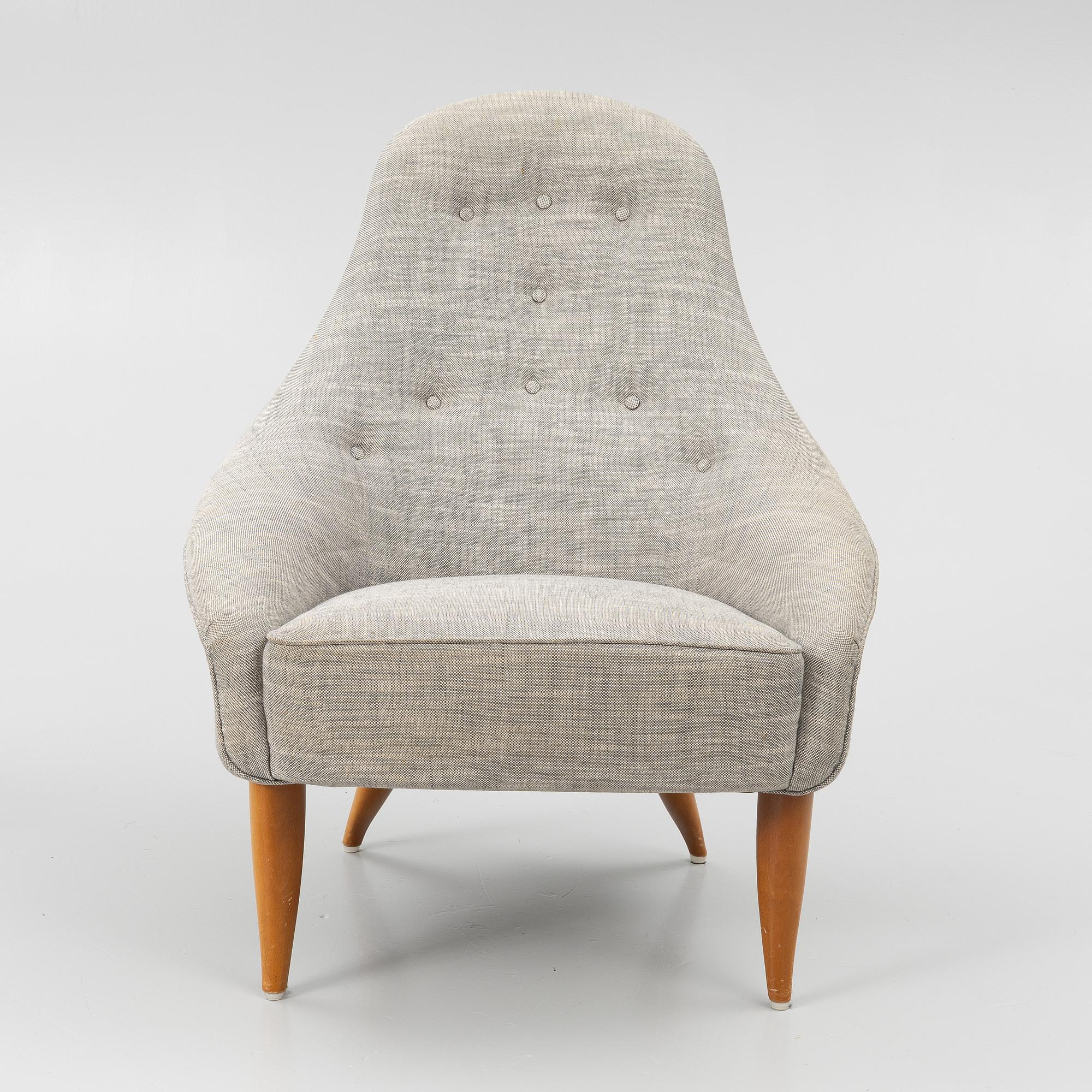 Kerstin Hörlin-Holmquist, a 'Lilla Eva' armchair and a 'Fikonlövet' ottoman, Triva, Nordiska Kompaniet.