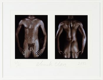 Chuck Close, photograph signed and numbered 69/75.