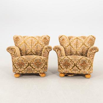 Armchairs, a pair, 1940s Swedish Grace.