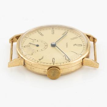 Miba, 14K gold, wristwatch, 30.5 mm.