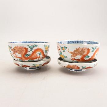 Risskålar 9 st Kina 1900-tal porslin.