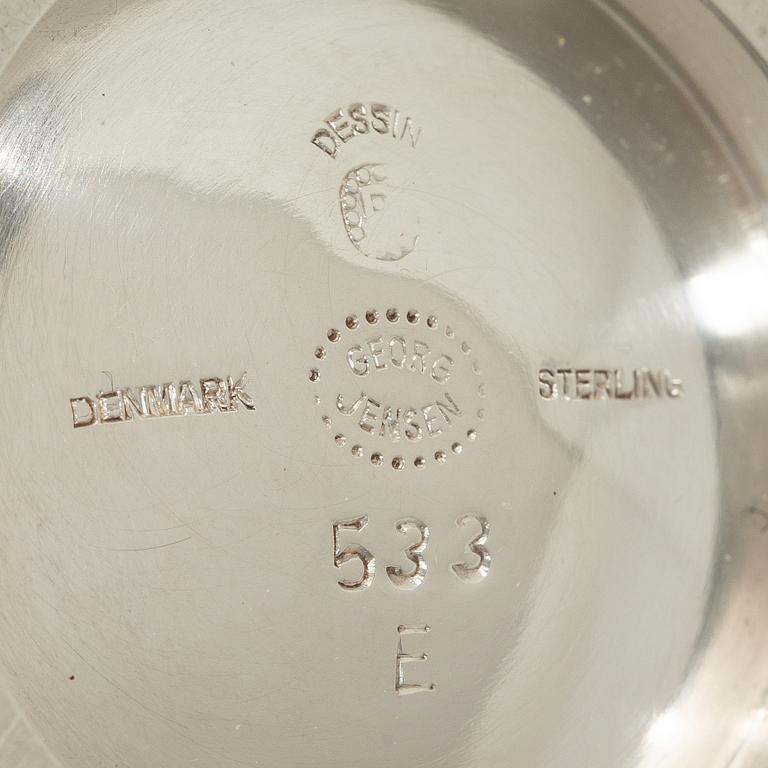 Georg Jensen, a set of four pieces tea and coffee service, sterling silver, design Johan Rohde, 533 and 787, Copenhagen.