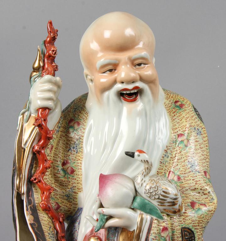 FIGURER, 3 st, porslin, Kina, 1900-tal.