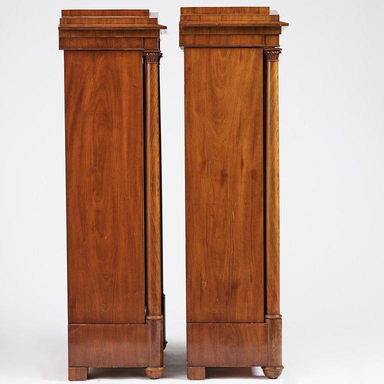 A pair of Swedish Empire mahogany bibliothèques, Stockholm, early 18th century.