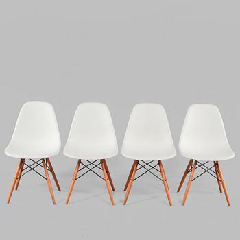 STOLAR, 4 st, "Plastic chair", Charles & Ray Eames, Vitra, 2000-tal.